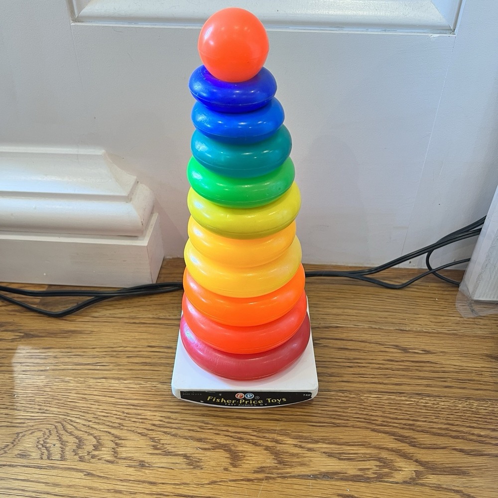 Vintage Fisher Price Rock a Stack Rings # 740 Made In USA